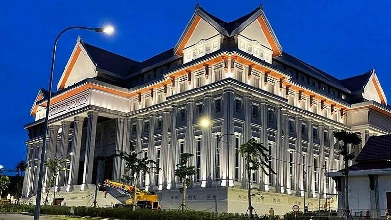 Công trình Nhà Quốc hội mới của Lào do Việt Nam xây dựng (Ảnh: BXD)