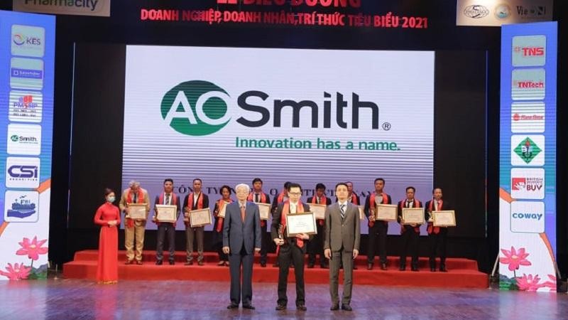 A. O. Smith đạt thành tích top 10 thương hiệu uy tín tại Việt Nam.