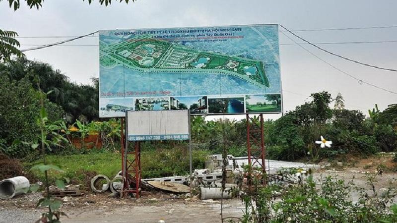 Dự án Khu đô thị Hà Nội WestGate (huyện Quốc Oai) sau hơn 10 năm vẫn “nằm trên giấy”.