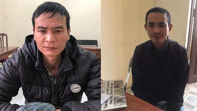 Hai đối tượng Nguyễn Xuân Trung và Nguyễn Văn Quân, nghi can chính trong vụ sát hại nữ sinh học viện Ngân hàng.