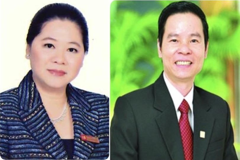 2 nguyên Chủ tịch HĐQT SCB Nguyễn Thị Thu Sương (trái) và Đinh Văn Thành. Ảnh: BCA