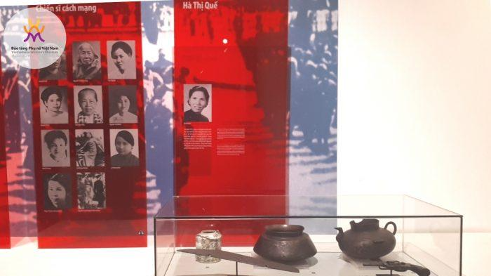 Khu vực trưng bày về bà Hà Thị Quế tại Bảo tàng Phụ nữ Việt Nam