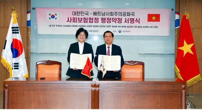 Đây là Hiệp định song phương đầu tiên của hai nước Việt Nam và Hàn Quốc trong lĩnh vực BHXH. (Ảnh nguồn: Bộ LĐTBXH)