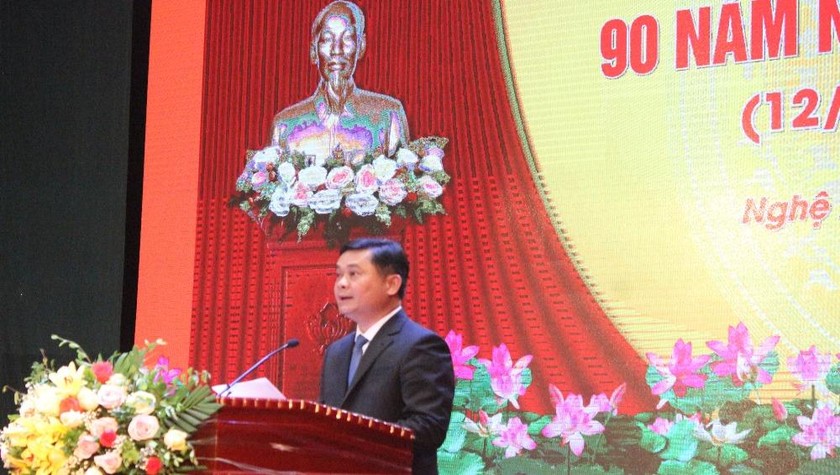 Bí thư Tỉnh ủy Nghệ An Thái Thanh Quý phát biểu tại lễ kỷ niệm 90 năm Ngày Xô viết Nghệ Tĩnh (12/9/1930 - 12/9/2020). 