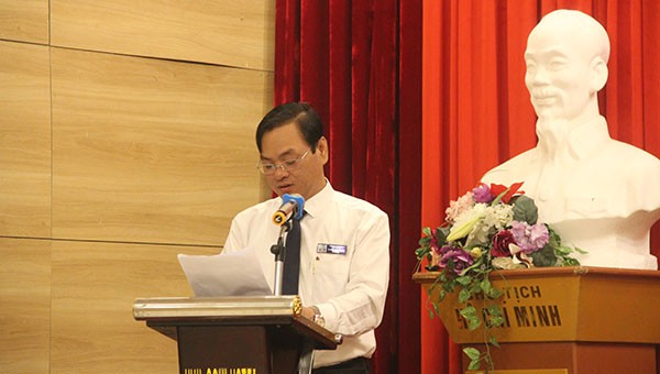 Ông Nguyễn Ngọc Thanh -Giám đốc Trung tâm Trợ giúp pháp lý nhà nước tỉnh Nghệ An phát biểu tại hội thảo