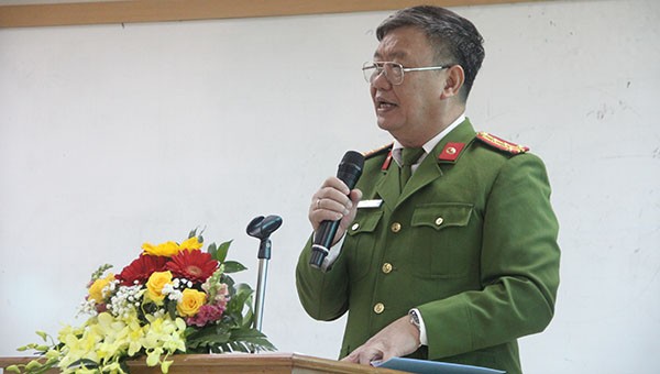 Đại tá Vũ Văn Hậu, Phó Cục trưởng Cục Cảnh sát ĐTTP về ma túy, Bộ Công an phát biểu khai mạc Hội thảo