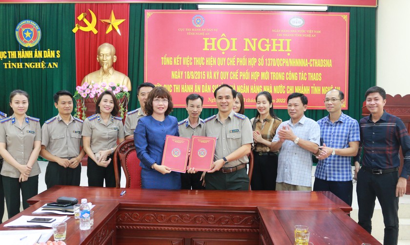 Cục THADS Nghệ An và Ngân hàng Nhà nước Chi nhánh tỉnh ký kết Quy chế phối hợp liên ngành