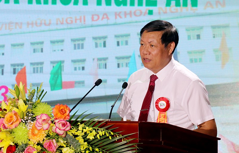 Thứ trưởng Bộ Y tế Đỗ Xuân Tuyên phát biểu tại Lễ kỷ niệm 105 năm ngày truyền thống của Bệnh viện Hữu nghị Đa khoa Nghệ An.