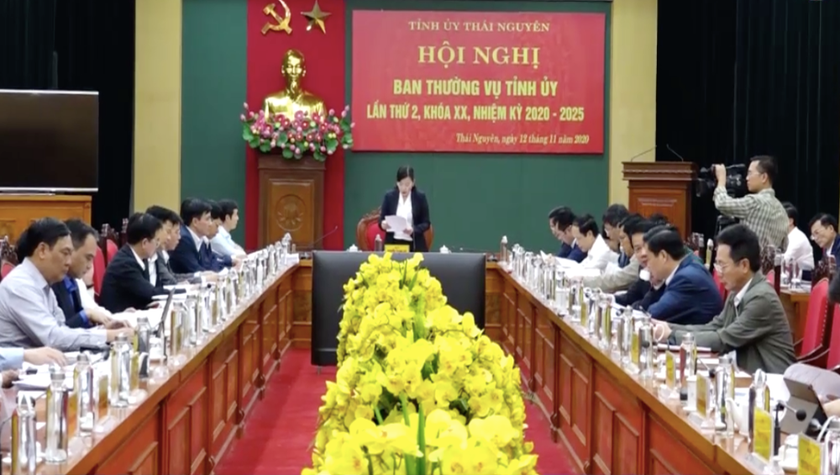 Đồng chí Nguyễn Thanh Hải - Bí thư Tỉnh ủy chủ trì hội nghị. 