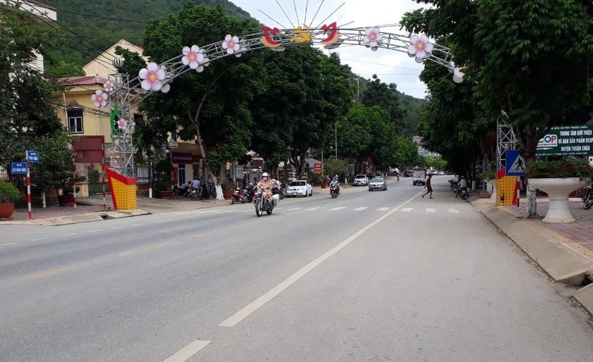 Huyện Thuận Châu (Sơn La) thực hiện giãn cách xã hội để phòng chống, dịch COVID-19.
