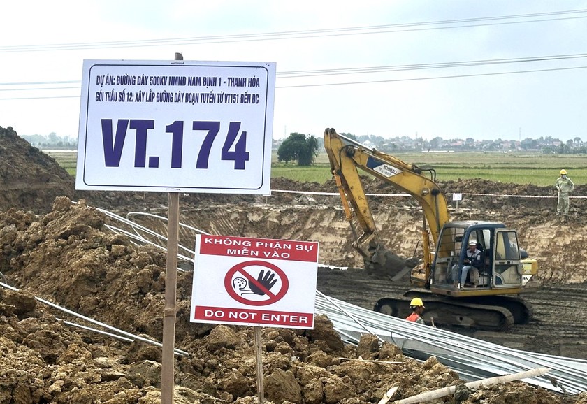 Theo EVNNPT, tại cung đoạn Nhà máy Nhiệt điện Nam Định 1 -Thanh Hóa, Công ty CP Sông Đà 11 đang chậm tiến độ (ảnh minh họa).