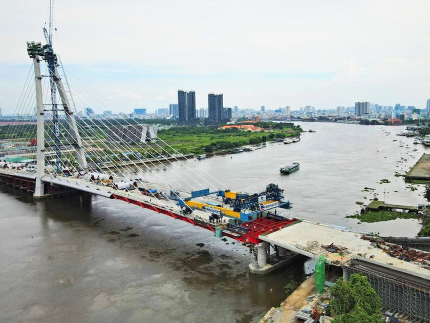 Cầu Thủ Thiêm 2 được hợp long, nối TP Thủ Đức qua quận 1. Ảnh: Công ty cổ phần đầu tư địa ốc Đại Quang Minh