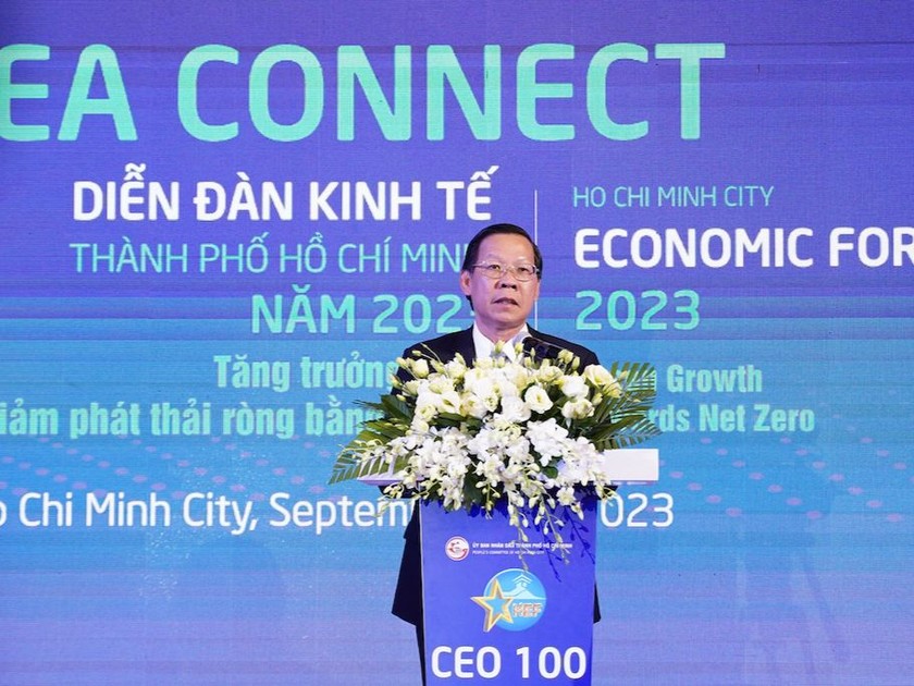 Ông Phan Văn Mãi chia sẻ về khung chiến lược phát triển xanh TP đến năm 2030 tầm nhìn năm 2050.