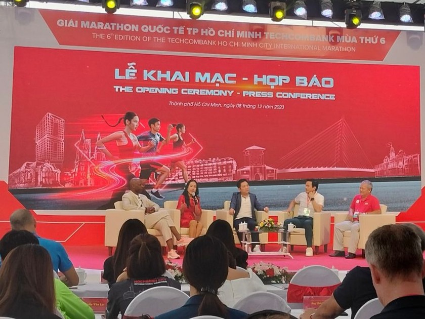 Buổi họp báo thông tin về giải Marathon Quốc tế TP Hồ Chí MinhTechcombank mùa thứ 6 năm 2023.