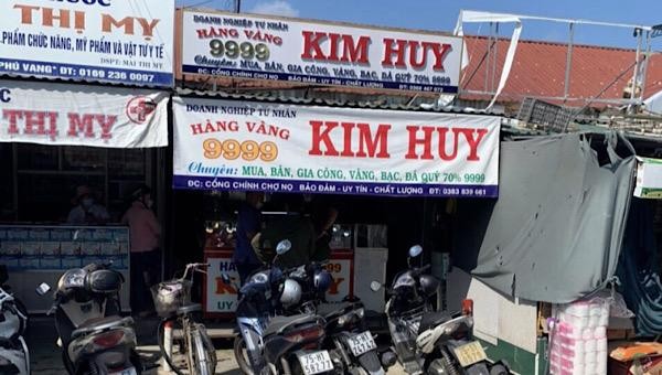 Tiệm vàng nơi xảy ra vụ trộm vào đêm khuya ở chợ Nọ thuộc xã Phú Dương, TP Huế