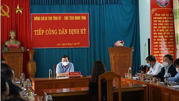 Bí thư tỉnh uỷ Lê Trường Lưu tại buổi tiếp dân định kỳ ở huyện A Lưới.