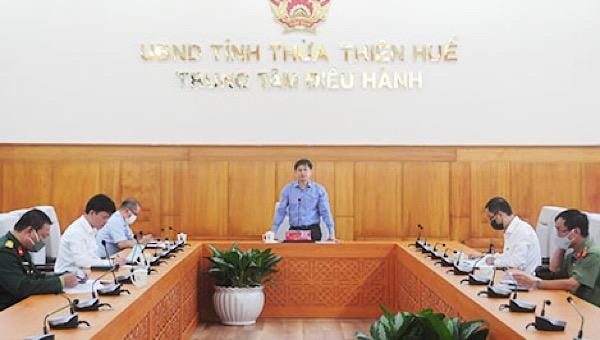 Phó Chủ tịch UBND tỉnh Nguyễn Thanh Bình phát biểu chỉ đạo tại cuộc họp. 