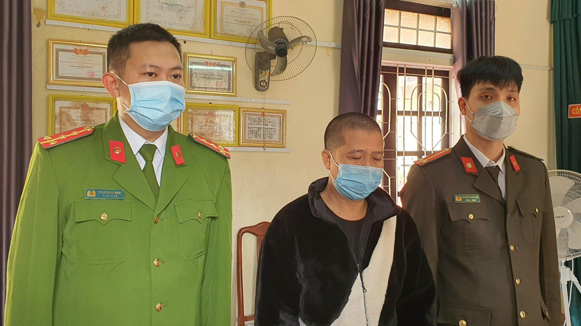 Lực lượng Công an bắt giữ đối tượng Nguyễn Trọng Tuấn.