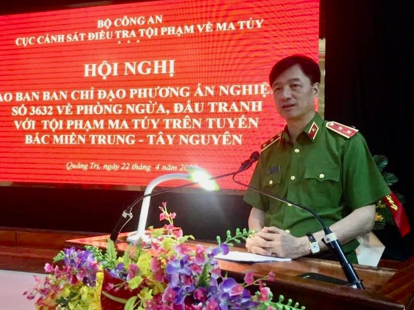 Trung tướng Nguyễn Duy Ngọc, Thứ trưởng Bộ Công an phát biểu chỉ đạo hội nghị.
