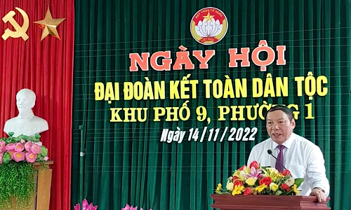 Bộ trưởng Bộ Văn hóa, Thể thao và Du lịch Nguyễn Văn Hùng phát biểu tại Ngày hội.