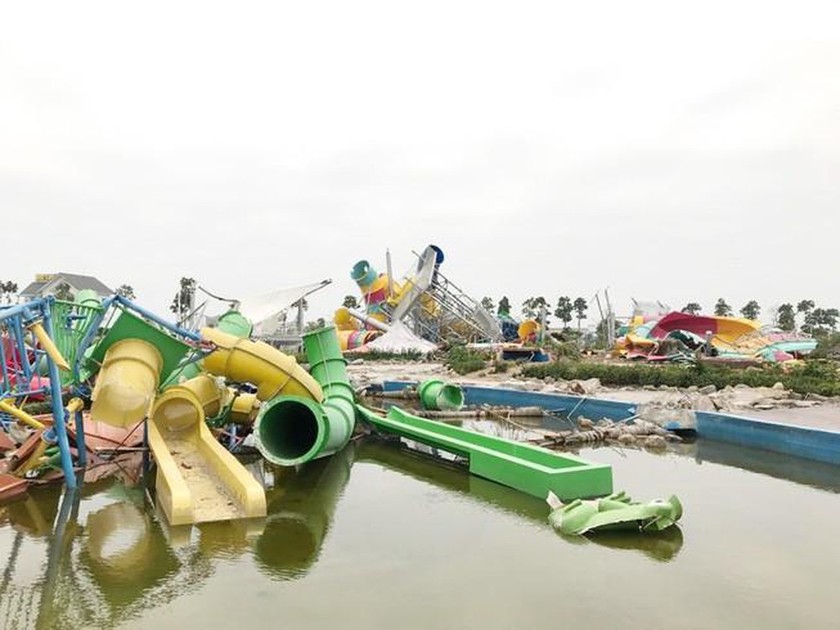 Đống đổ nát tại công viên nước Thanh Hà sau vụ phá dỡ của UBND quận Hà Đông