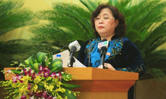 Bà Nguyễn Thị Bích Ngọc phát biểu tại Hội nghị.