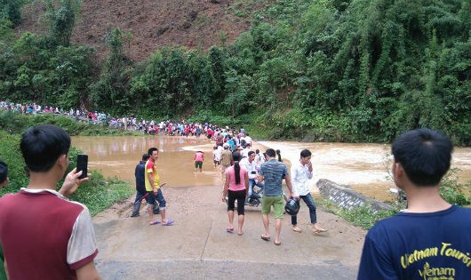 Hiện trường đập tràn trên địa bàn xã Trung Sơn.