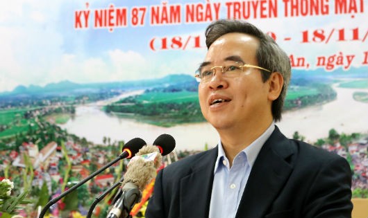 Trưởng ban Kinh tế Trung ương Nguyễn Văn Bình phát biểu tại Ngày hội Đại đoàn kết toàn dân tộc. Ảnh: Trung Kiên.