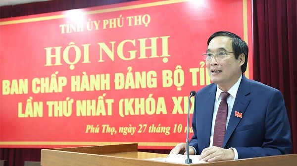 Đồng chí Bùi Minh Châu tái đắc cử Bí thư Tỉnh uỷ Phú Thọ khoá XIX.