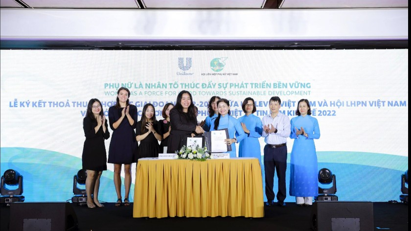 Lễ ký kết hợp tác giữa Hội Liên hiệp Phụ nữ Việt Nam và Unilever Việt Nam.