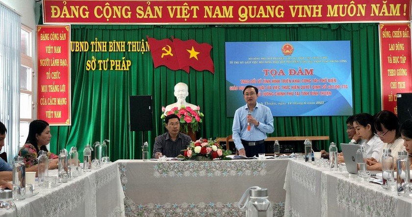 Tọa đàm về PBGDPL và truyền thông dự thảo chính sách pháp luật tại tỉnh Bình Thuận