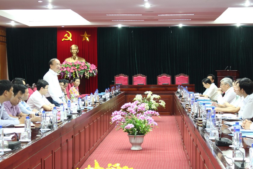 Thứ trưởng Phan Chí Hiếu phát biểu tại buổi làm việc với Tỉnh uỷ, UBND tỉnh Sơn La