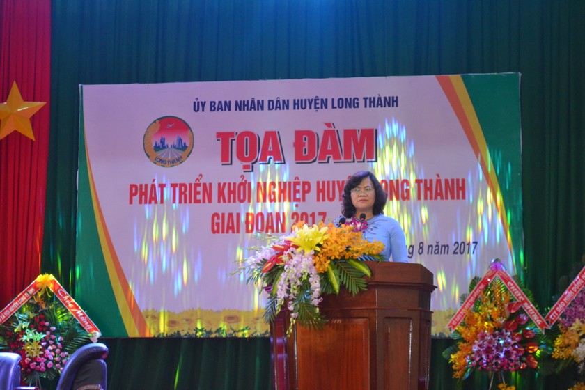 Bà Nguyễn Hòa Hiệp, Phó chủ tịch UBND tỉnh Đồng Nai phát biểu tại buổi tọa đàm