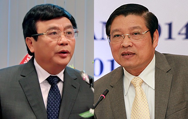 Ông Nguyễn Xuân Thắng (trái) và ông Phan Đình Trạc. Ảnh: Nhật Lâm.