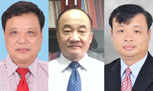 Từ trái qua: ông Đặng Vũ Trân, ông Đặng Thanh Sơn và ông Nguyễn Hoa Cương 