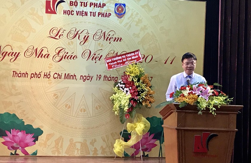 Bộ trưởng Tư pháp Lê Thành Long phát biểu tại buổi Lễ