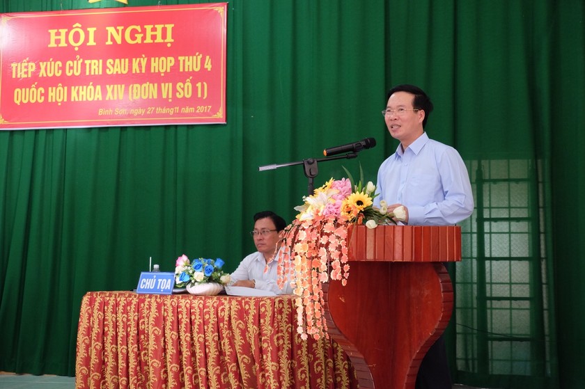 Ông Võ Văn Thưởng Trưởng ban Tuyên giáo Trung ương tiếp xúc cử tri tỉnh Đồng Nai