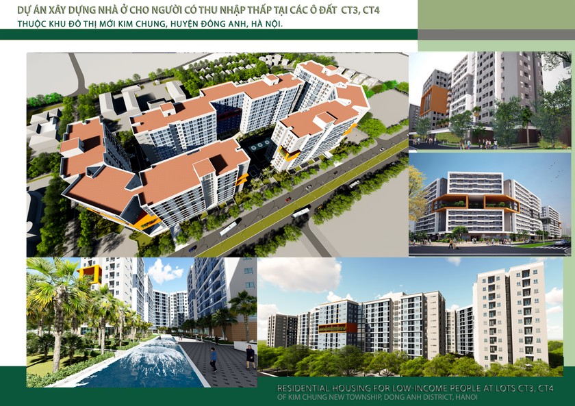 Dự án ĐTXD nhà ở cho người có thu nhập thấp tại ô đất CT3, CT4 thuộc Khu đô thị Kim Chung, huyện Đông Anh, Hà Nội.