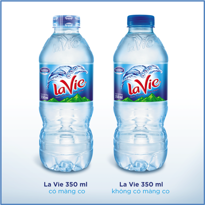  Nhãn hiệu La Vie ngưng sử dụng màng co nắp chai cho sản phẩm 350ml