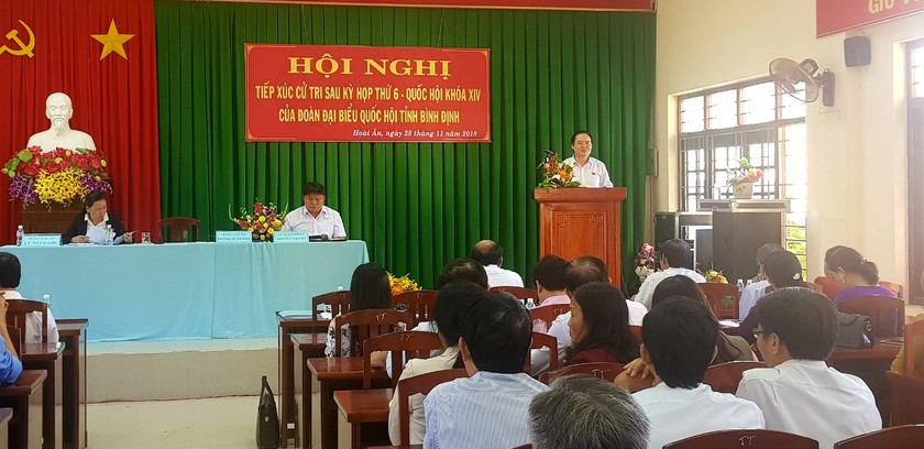 Bộ trưởng Phùng Xuân Nhạ báo cáo với cử tri những nội dung chính của Kỳ họp thứ 6, Quốc hội khoá XIV