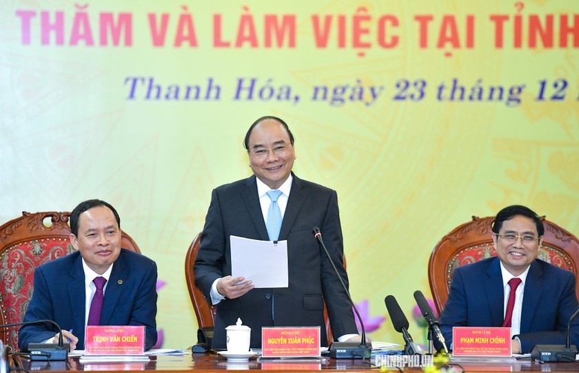 Thủ tướng làm việc với lãnh đạo chủ chốt tỉnh Thanh Hoá 