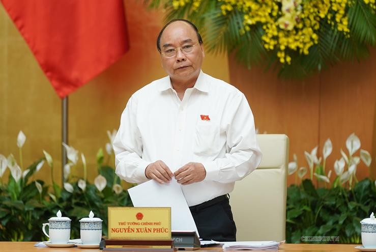 Thủ tướng Nguyễn Xuân Phúc phát biểu kết luận phiên họp Chính phủ thường kỳ tháng 5/2019.