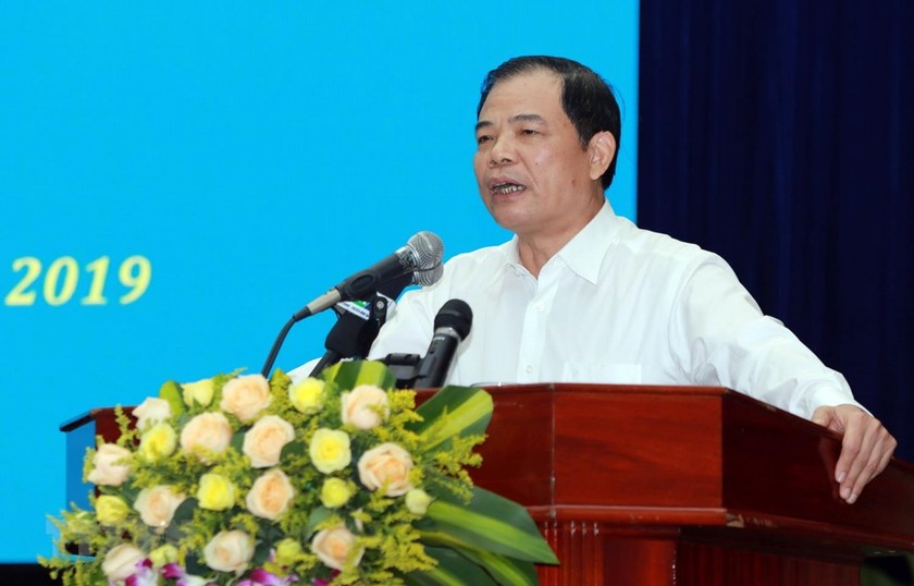 Bộ trưởng Bộ Nông nghiệp và Phát triển Nông thôn Nguyễn Xuân Cường phát biểu tại hội nghị. (Ảnh: Trần Tĩnh/TTXVN)