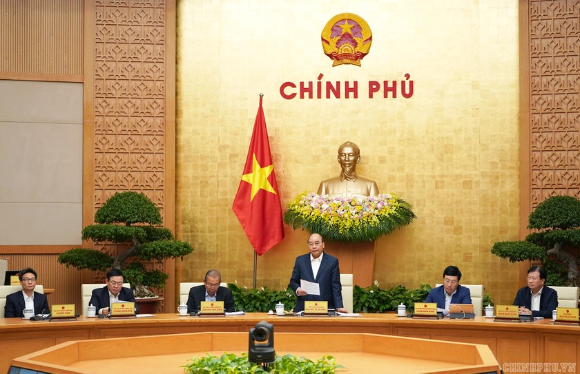 Thủ tướng Chính phủ và các Phó Thủ tướng tại Phiên họp Chính phủ thường kỳ tháng 11/2019