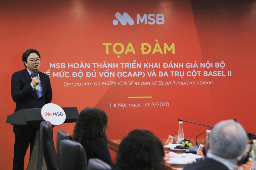 Ông Nguyễn Hoàng Linh – CEO MSB chia sẻ tại Tọa đàm công bố MSB hoàn thành 3 trụ cột của Basel II