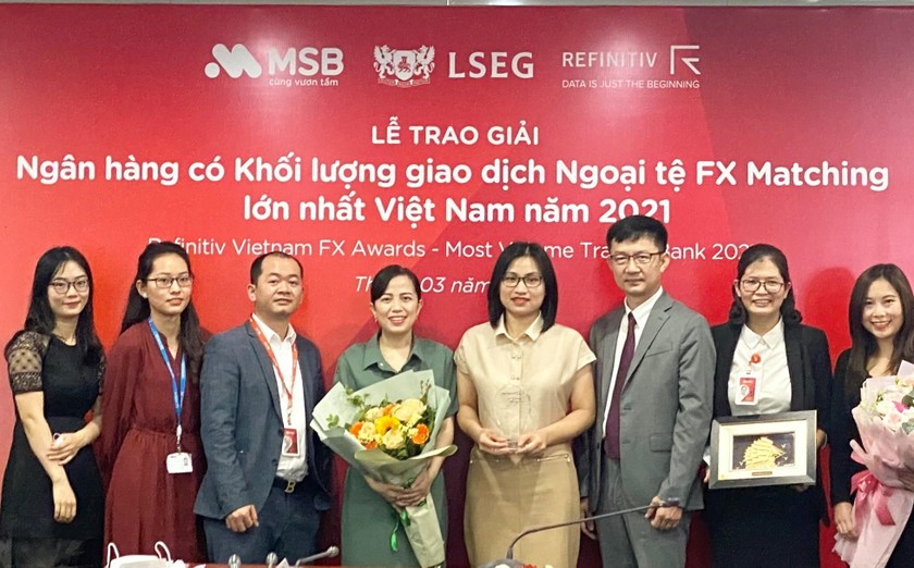 MSB được ghi nhận là ngân hàng có khối lượng giao dịch ngoại tệ lớn nhất Việt Nam lần thứ 2 liên tiếp