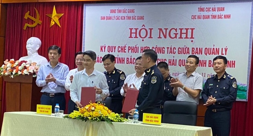 BQL các Khu công nghiệp Bắc Giang và Cục Hải quan tỉnh Bắc Ninh ký Quy chế phối hợp công tác 