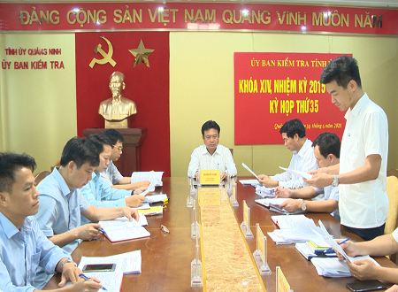 Quang cảnh Kỳ họp thứ 35 Ủy ban Kiểm tra Tỉnh ủy Quảng Ninh.