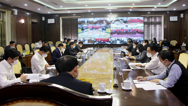 Bí thư Quảng Ninh chủ trì Hội nghị trực tuyến đến cấp huyện, cấp xã trong toàn tỉnh.