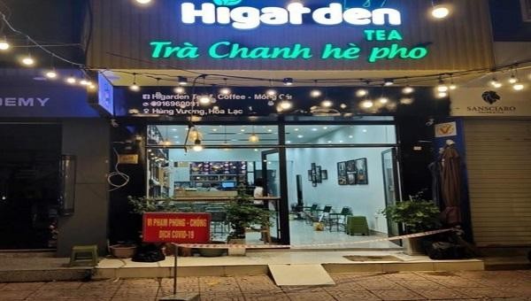 Ban Chỉ đạo phòng, chống dịch phường Hòa Lạc lập biên bản, tạm dừng hoạt động quán Higarden trà chanh hè phố.